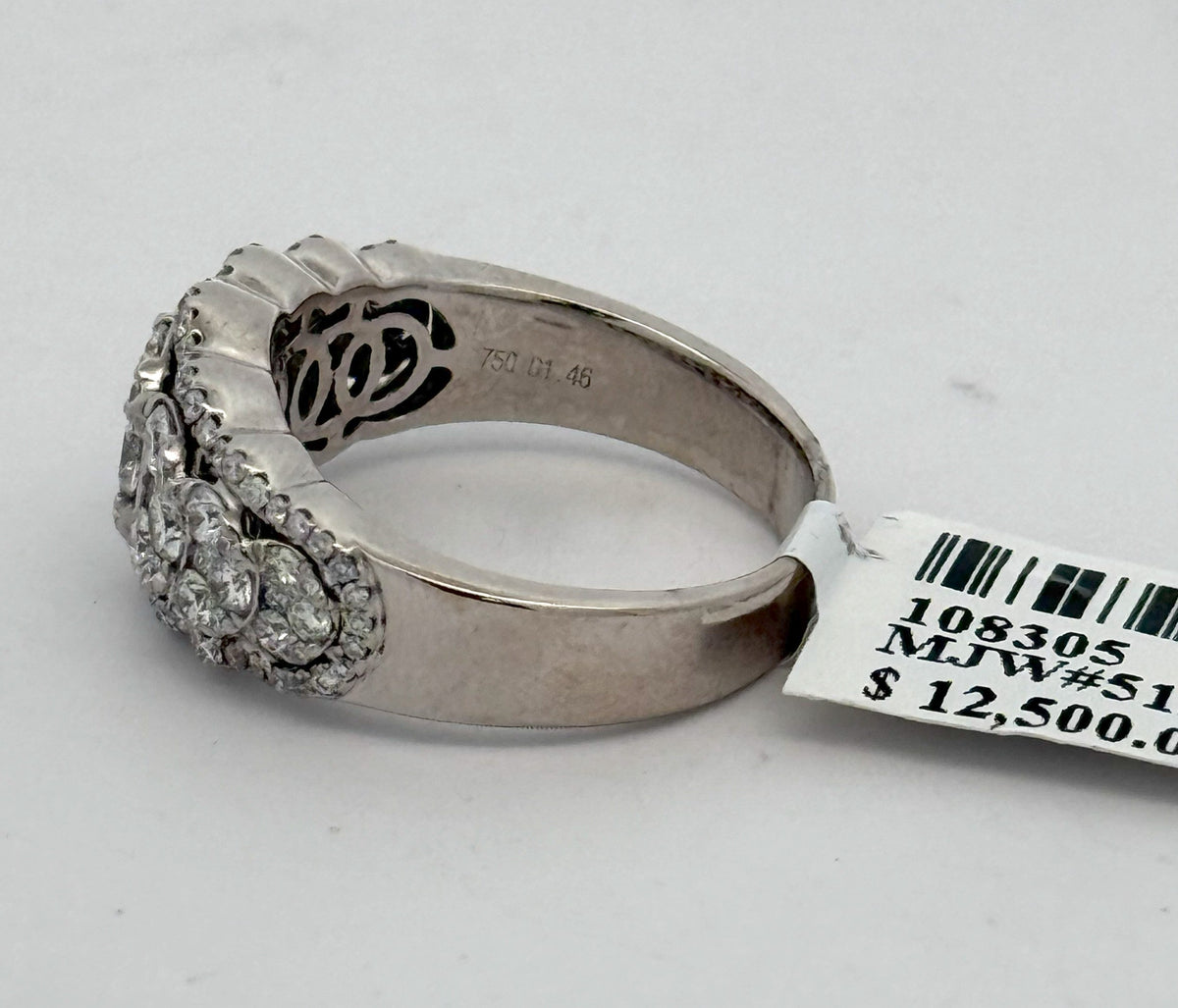 18K White Gold 1.21 CT Diamond Engagement ring, Size 7,5, 7.5g S108305