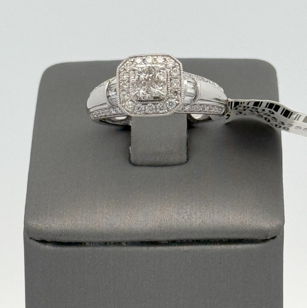 14K White Gold 0.75 CT Diamond Engagement ring, Size 6.25, 4.4g S100819