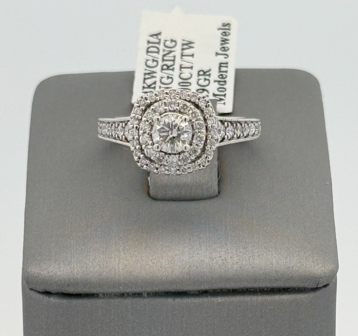 14K White Gold 0.75 CT Diamond Engagement ring, Size 5, 3.9g S14701