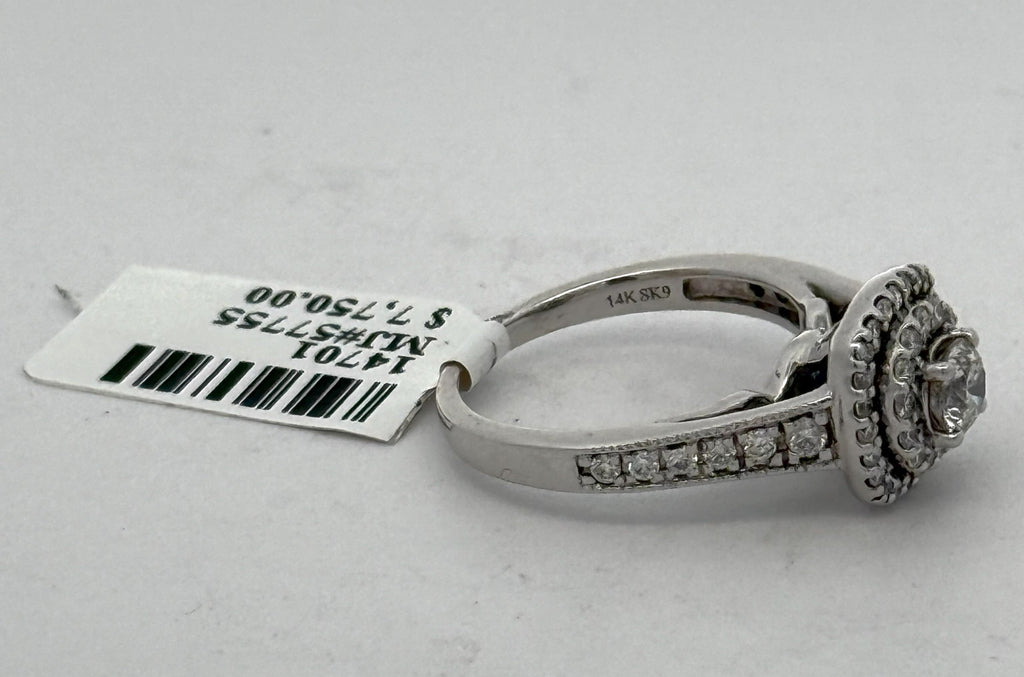 14K White Gold 0.75 CT Diamond Engagement ring, Size 5, 3.9g S14701