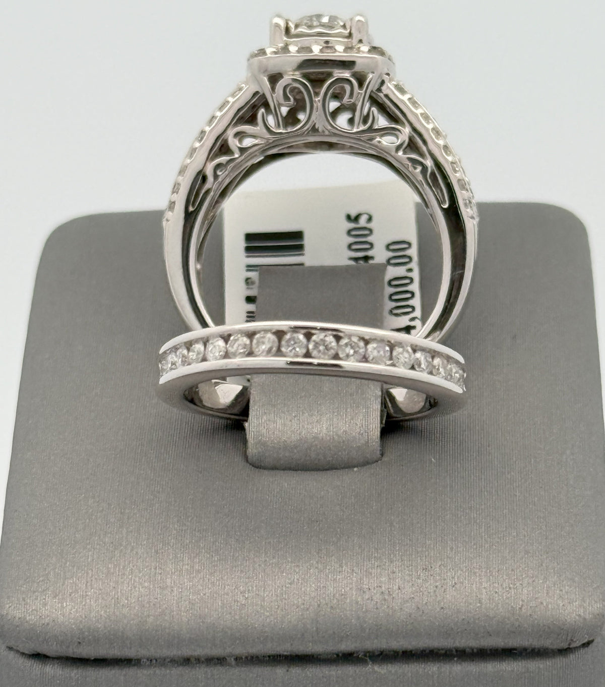 14k White Gold 1.75 CT Diamond Engagement Ring Set, 8.0gm, Size 4.5, S108015