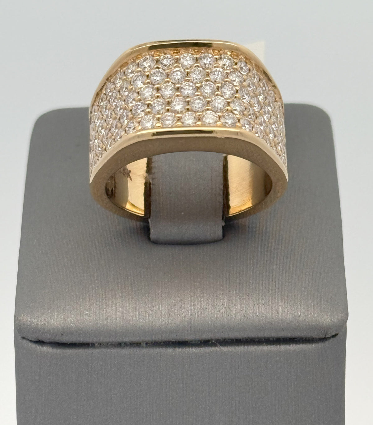 18k Yellow Gold 2.25 CT Diamond Men's Ring, 16.5g, Size 8, S108416
