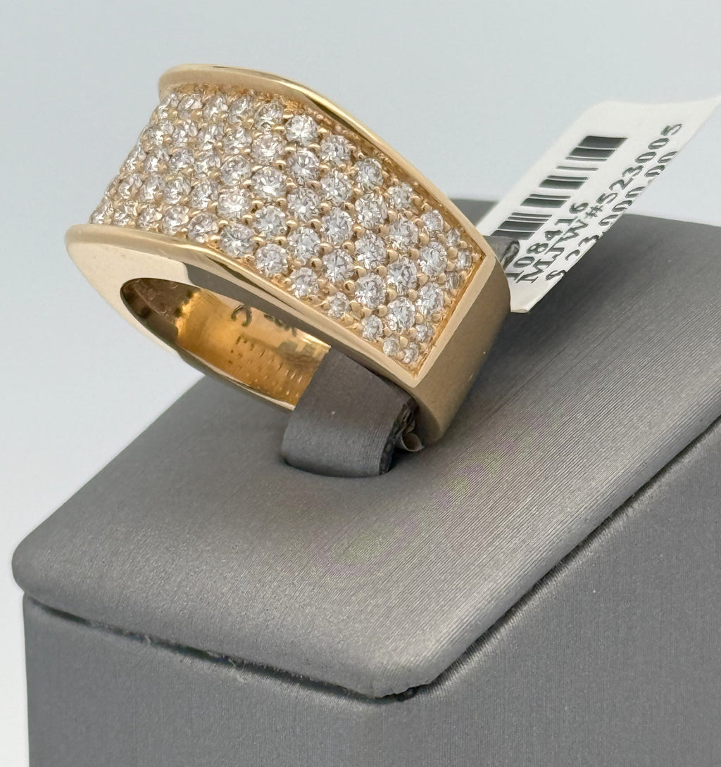 18k Yellow Gold 2.25 CT Diamond Men's Ring, 16.5g, Size 8, S108416