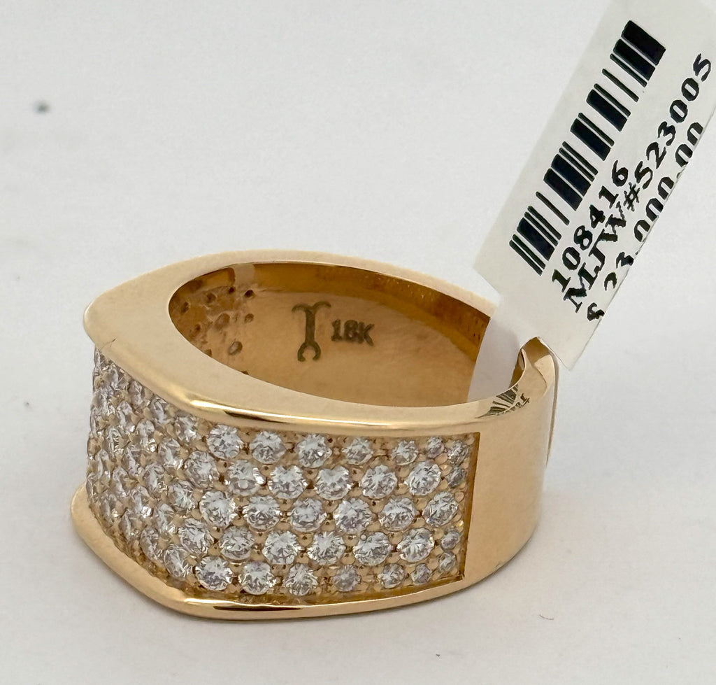 18k Yellow Gold 2.25 CT Diamond Men's Ring, 16.5g, Size 8, S108416