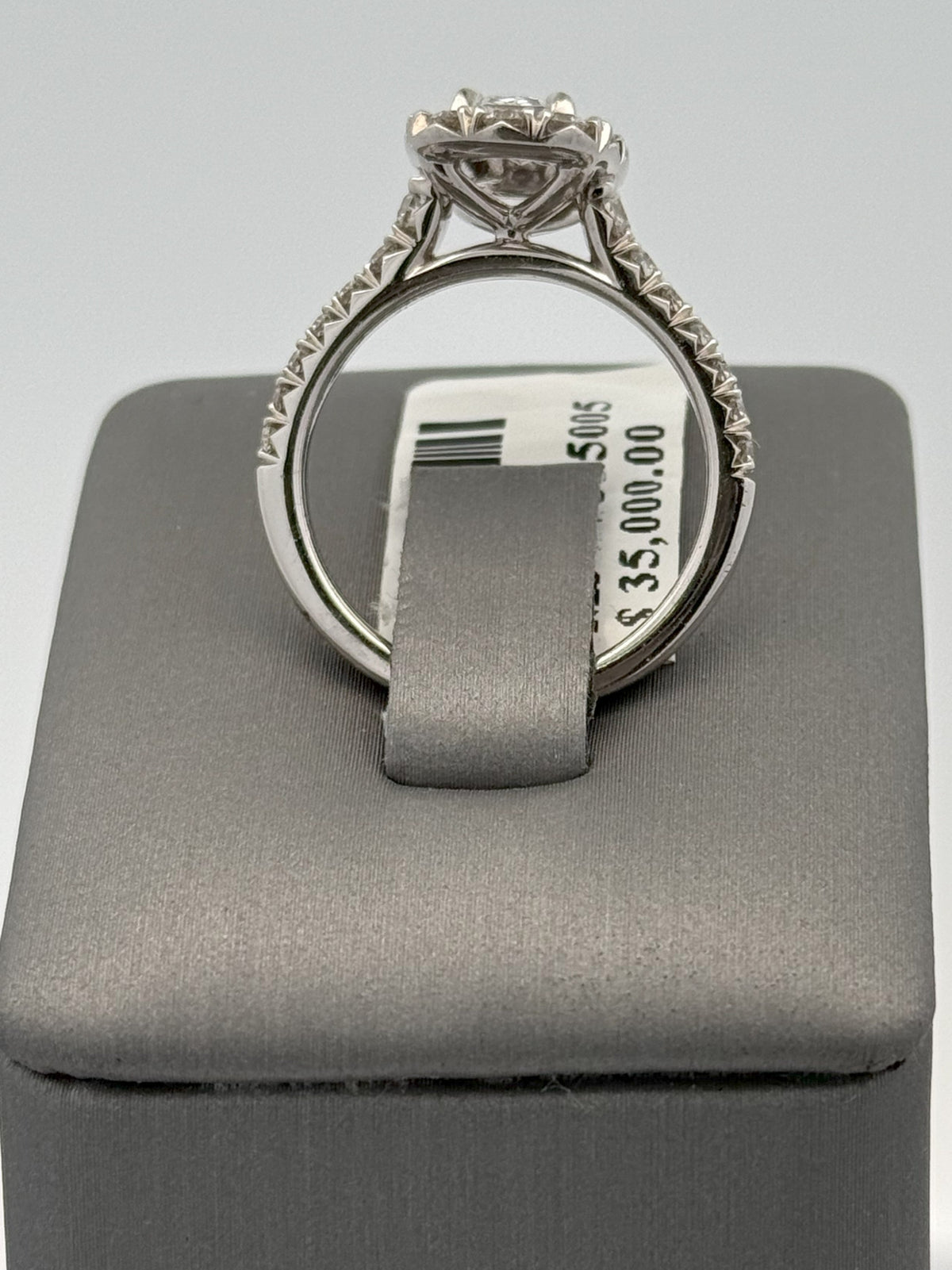 18k White Gold 1.75 CT Diamond Halo Engagement Ring, 5.7gm, Size 6.5, S107721