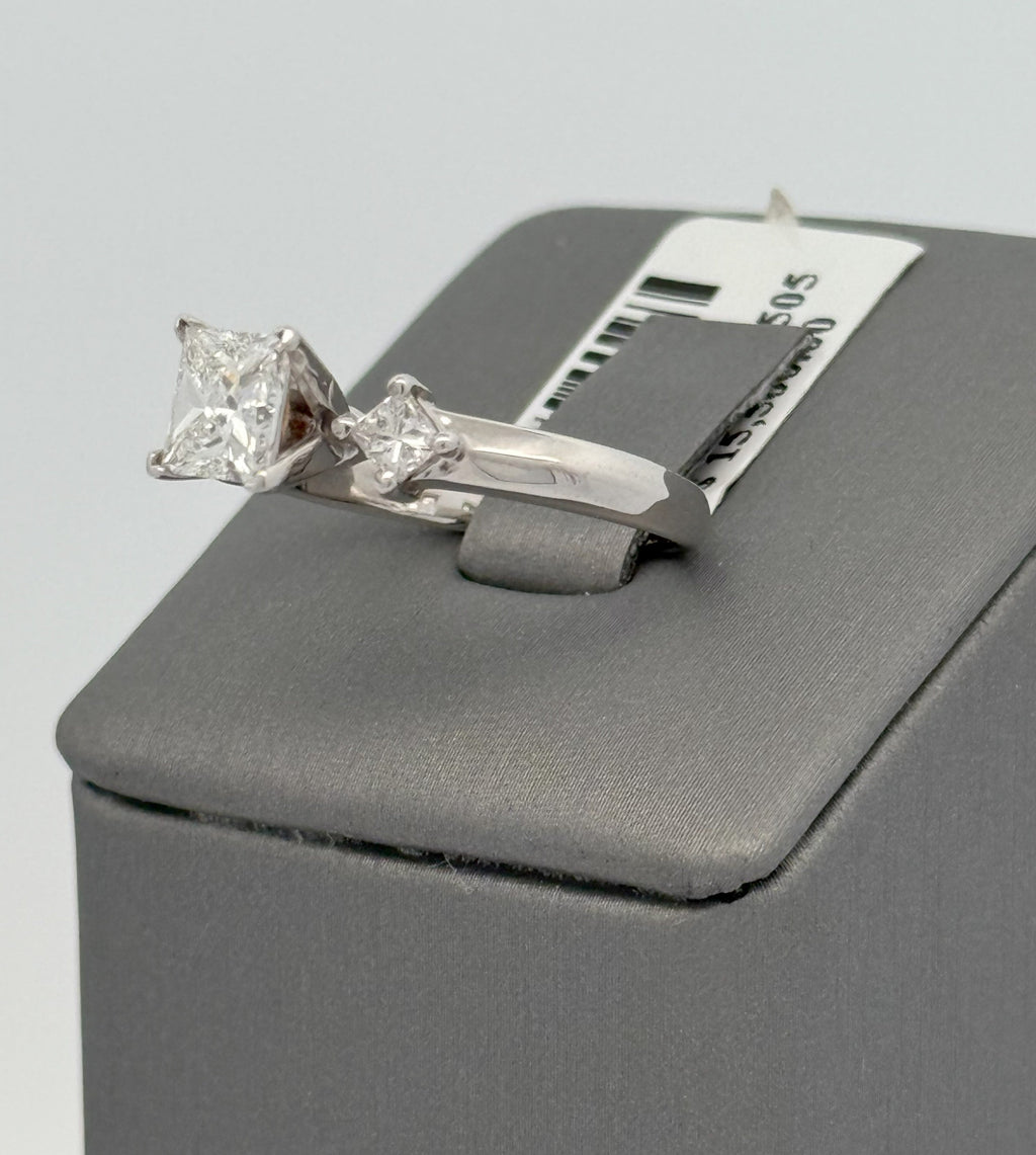 14k White Gold 1.00 CT Princess Cut Diamond Engagement Ring, S107730