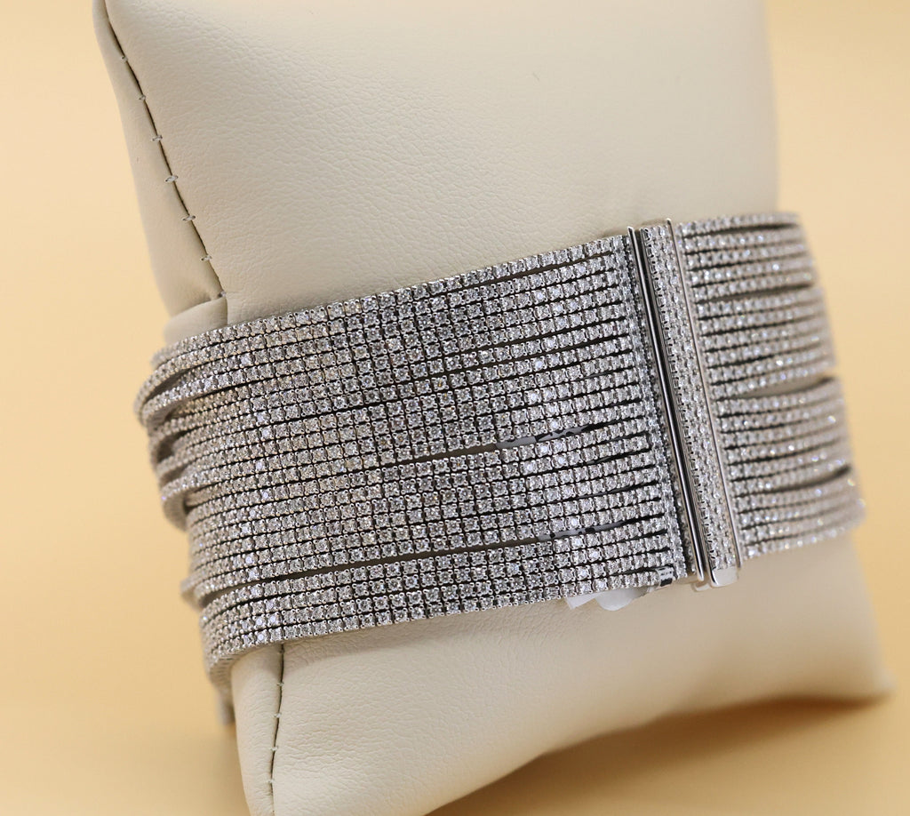 18k White Gold 27.25CT Diamond Tennis Bracelet, 7", 102.5g, S16815