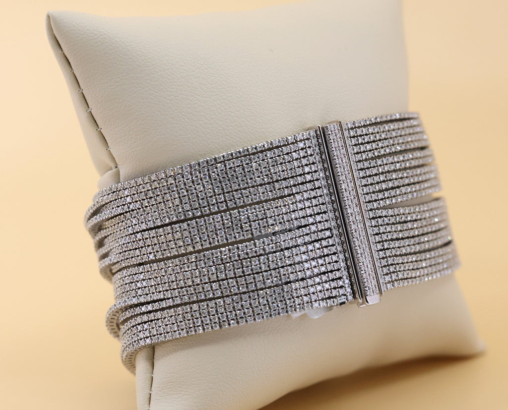 18k White Gold 27.25CT Diamond Tennis Bracelet, 7", 102.5g, S16815