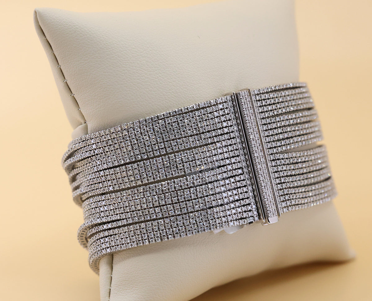 18k White Gold 27.25CT Diamond Tennis Bracelet, 7", 102.5g, S16815