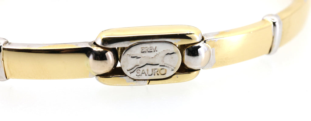 Sauro 18k White & Yellow Gold Bangle Bracelet 23.8g, S108850