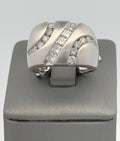 10k White Gold 1.60CT Diamond Men's Wedding Band, 8.8g, Size 10, S16010