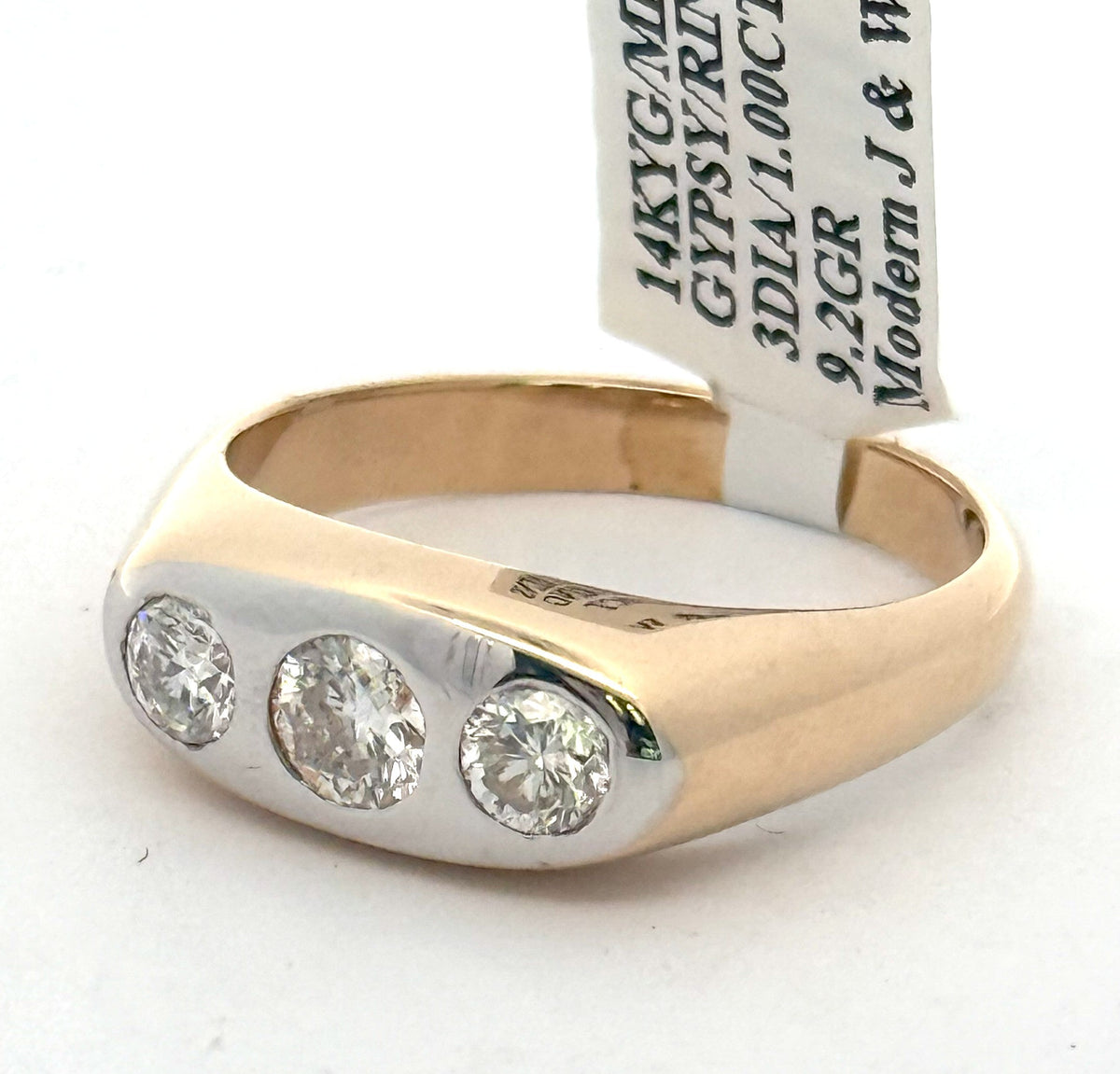 14k Yellow Gold 0.75 CT Diamond Men's Band, 9.2gm, Size 11.75, S108144