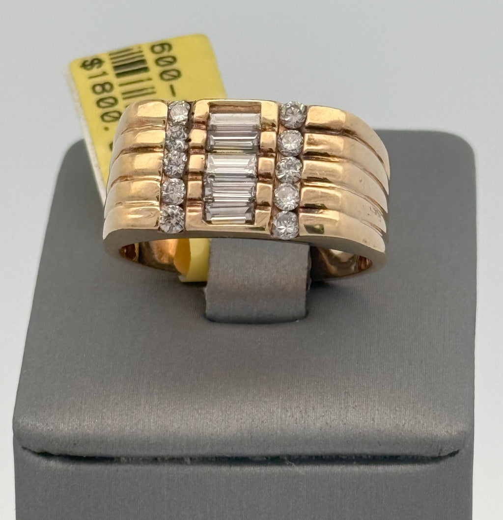 14k Yellow Gold 0.75 CT Diamond Men's Wedding Band, 9.0g, Size 10, S108433