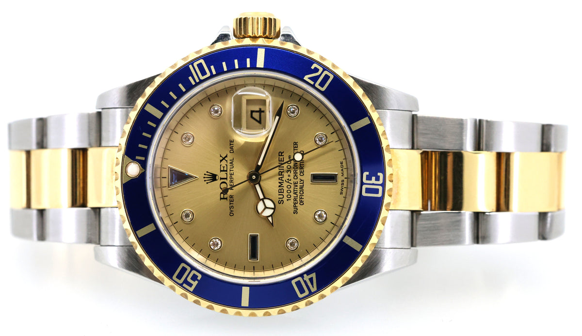 Pre-Owned Rolex Submariner Date 16613, 18k Gold & Stainless Steel Watch, S103619
