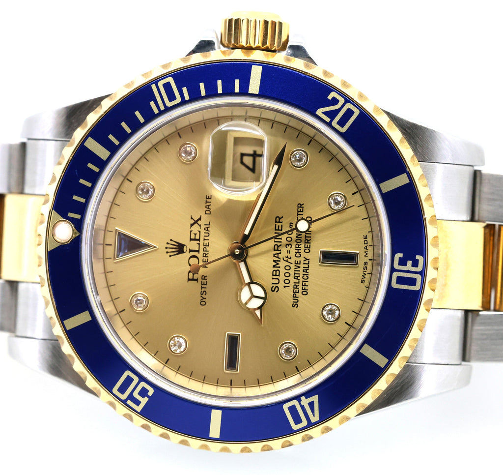 Pre-Owned Rolex Submariner Date 16613, 18k Gold & Stainless Steel Watch, S103619