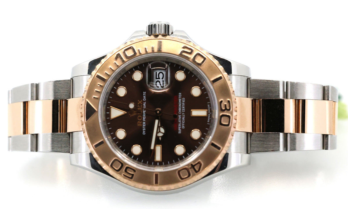 Pre-Owned Rolex Yacht-Master 116621 Rose Gold & SS Chocolate Dial 40mm, S107710