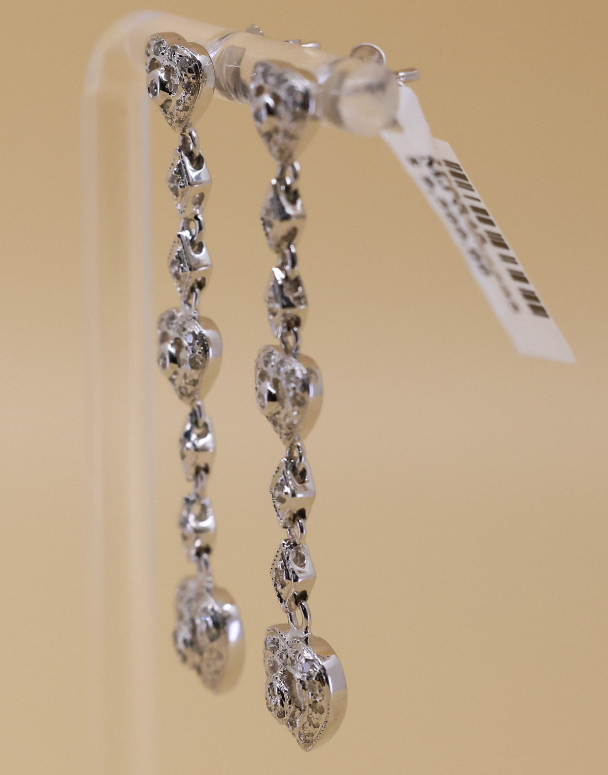 14k White Gold Fancy Drop Earrings, 6.5g, S108843