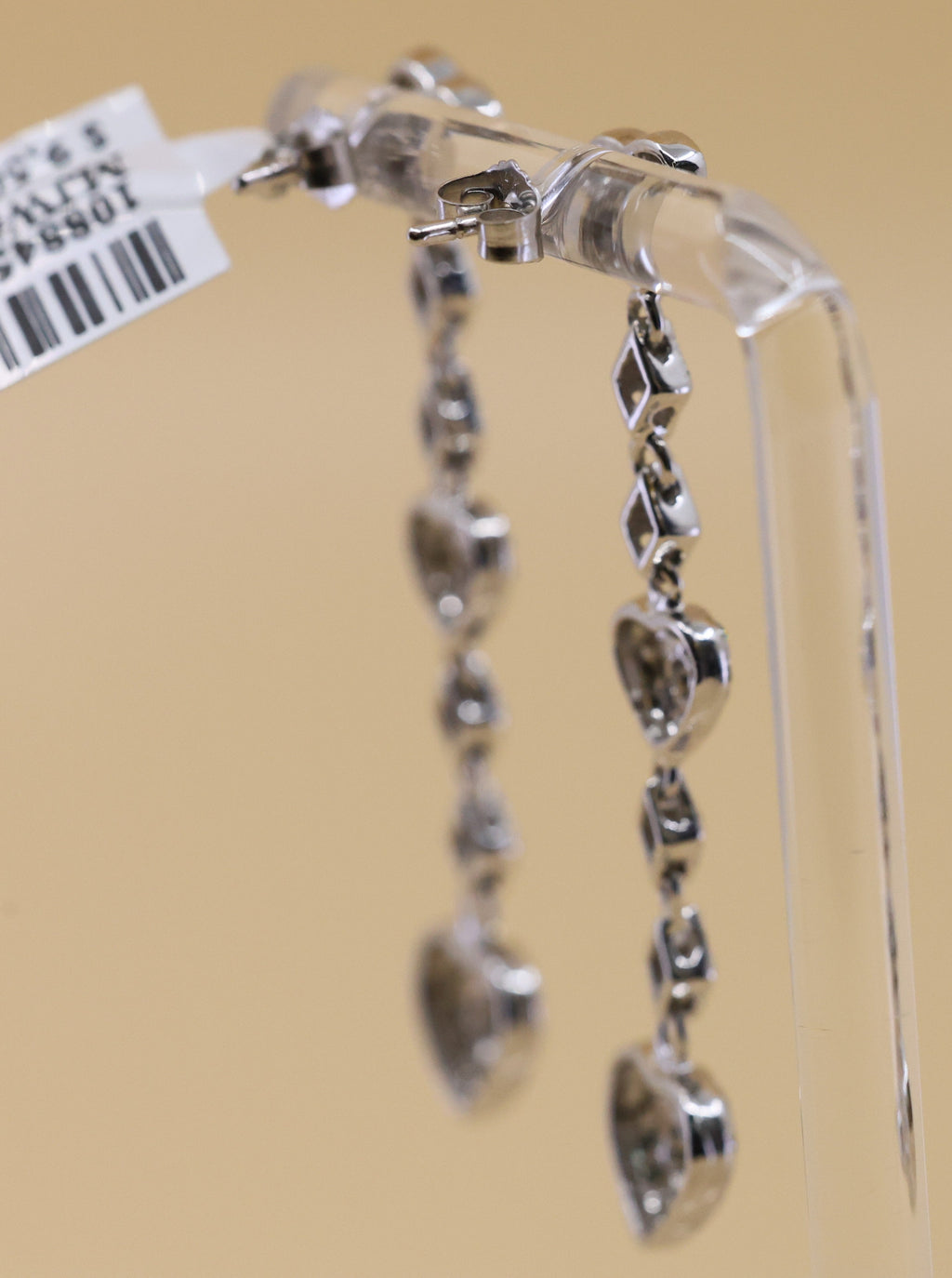 14k White Gold Fancy Drop Earrings, 6.5g, S108843