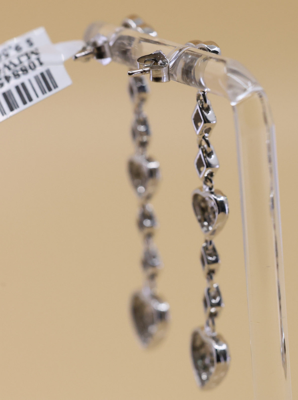 14k White Gold Fancy Drop Earrings, 6.5g, S108843
