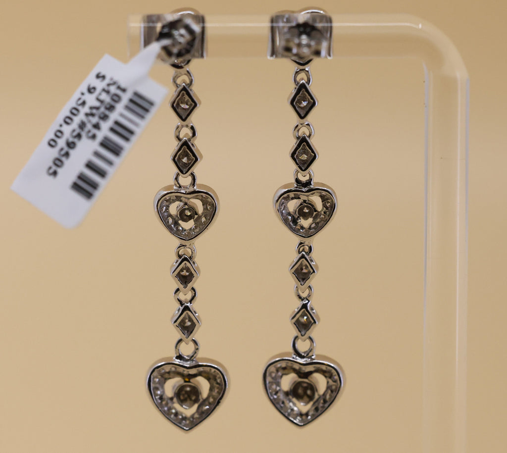14k White Gold Fancy Drop Earrings, 6.5g, S108843