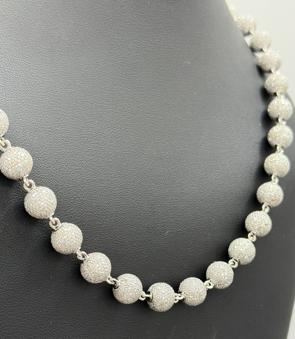 14k White Gold 11.75CT Men's Chain Necklace , 111.5g, 22", S108461 (Pre-owned)