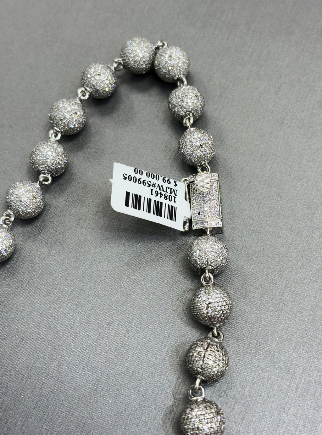 14k White Gold 11.75CT Men's Chain Necklace , 111.5g, 22", S108461 (Pre-owned)