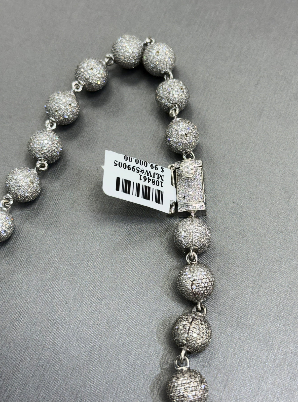 14k White Gold 11.75CT Men's Chain Necklace , 111.5g, 22", S108461 (Pre-owned)
