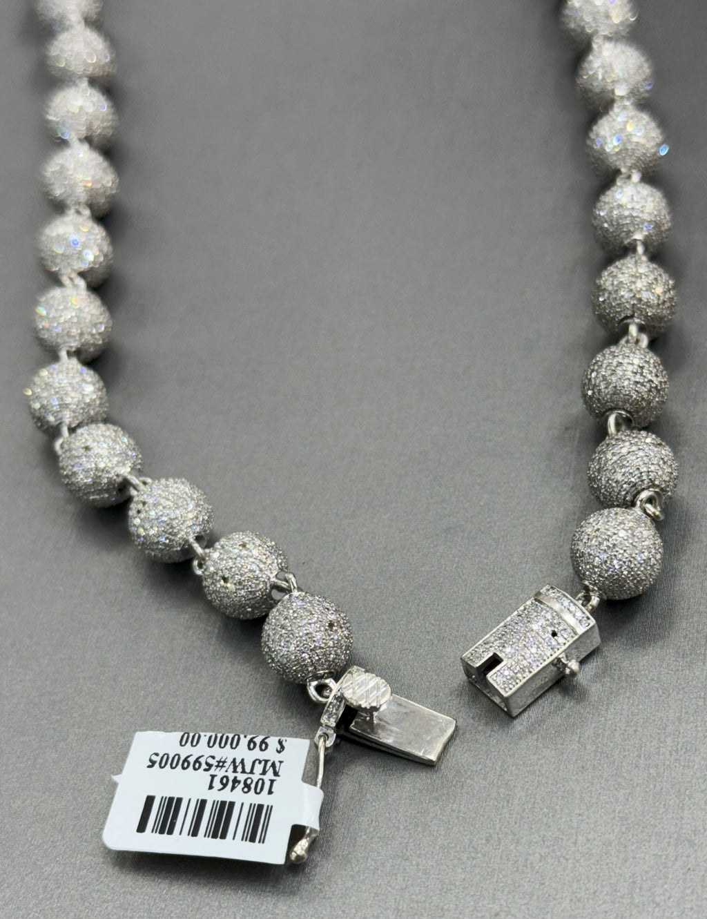 14k White Gold 11.75CT Men's Chain Necklace , 111.5g, 22", S108461 (Pre-owned)