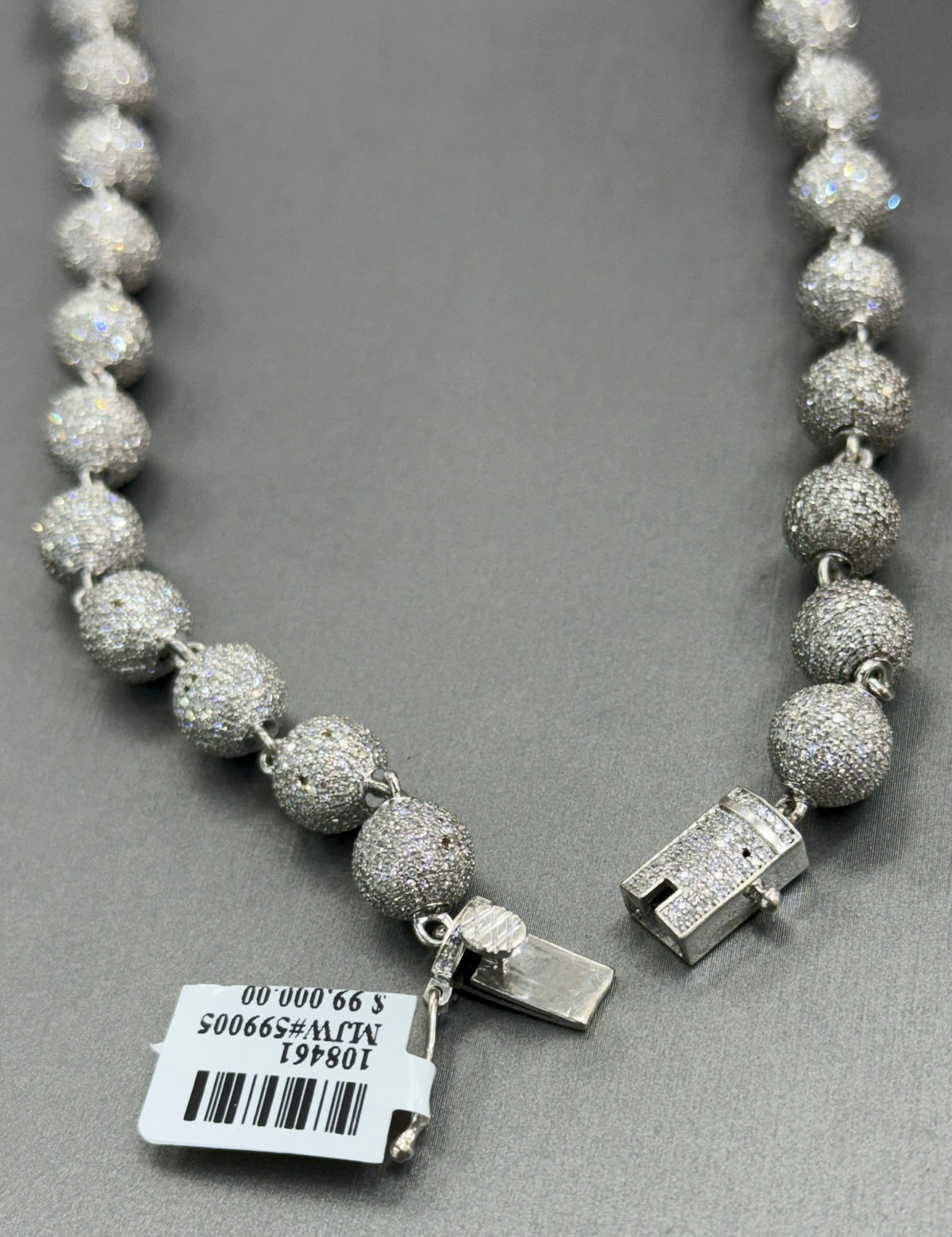 14k White Gold 11.75CT Men's Chain Necklace , 111.5g, 22", S108461 (Pre-owned)