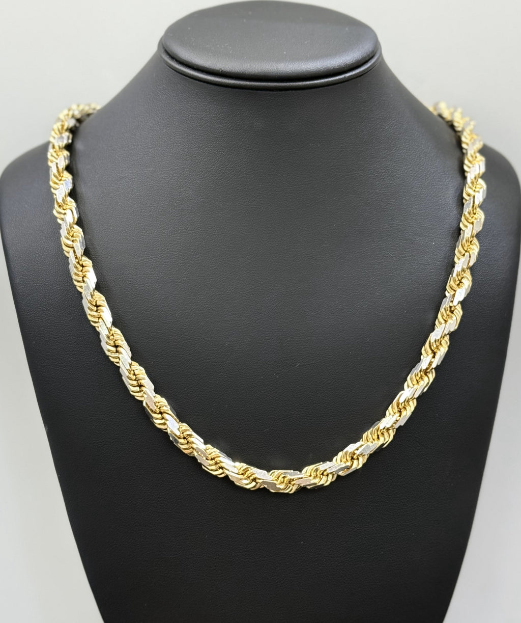 10k Two Tone Gold Men's Rope Chain, Weight 137.2 grams , Length 24" S108462