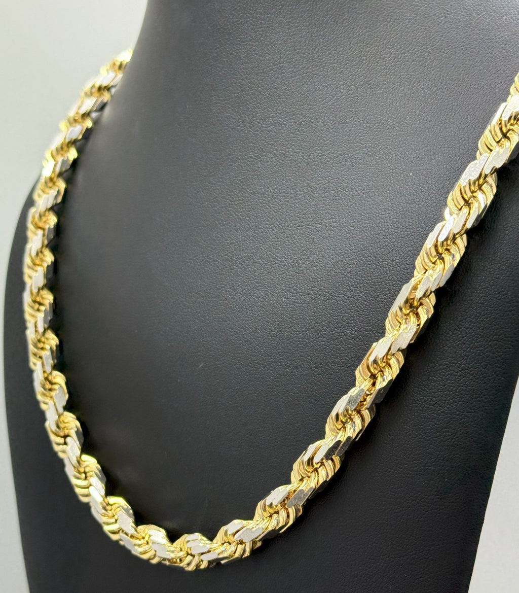 10k Two Tone Gold Men's Rope Chain, Weight 137.2 grams , Length 24" S108462