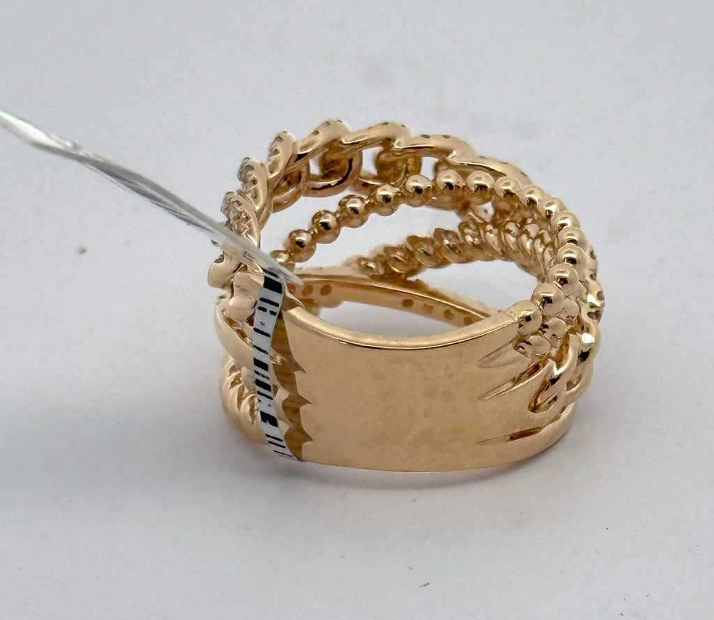 18k Yellow Gold Ladies 1.25 CT Diamond Fancy Ring, 11.6gm, Size 6.25 S16590