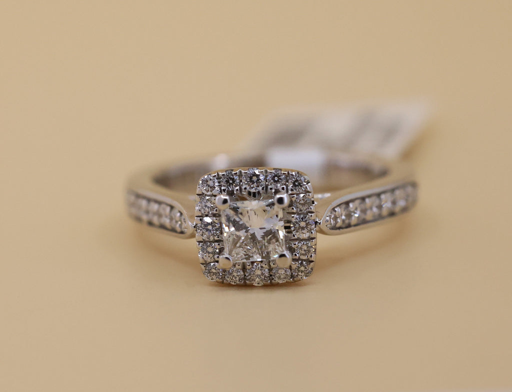 The Leo 14k White Gold 0.42 CT Princess Cut Diamonds Engagement Ring, Size 6, 4.9g, S108859