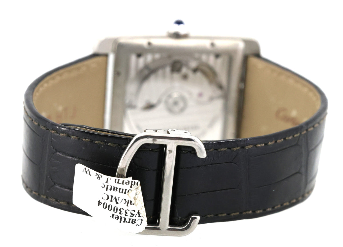 CARTIER TANK MC W5330004 34.5mm SS Black Dial Automatic Watch, S104061 (Pre-owned)