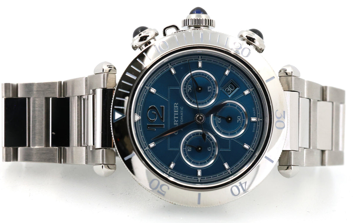 Cartier Pasha WSPA0039 Stainless Steel Chronograph 41mm Watch, S16331
