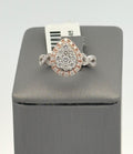 14k White & Rose Gold 0.75Ct Diamond Cluster Pear Shaped Ring 4.0gm,Size 4,5. S108424