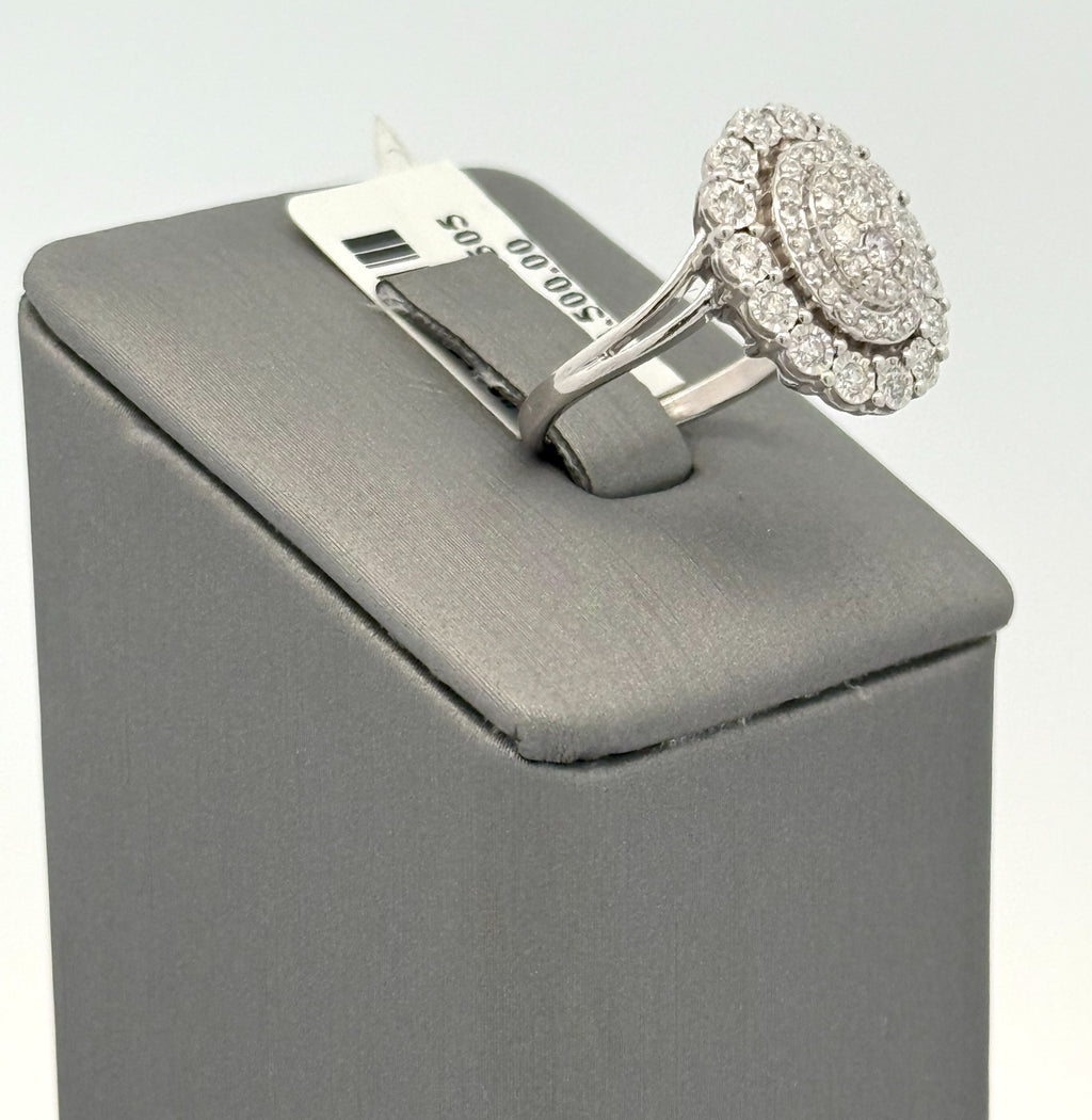 14k White Gold 0.75CT Diamond Cluster Ring Size 4.75, S108426