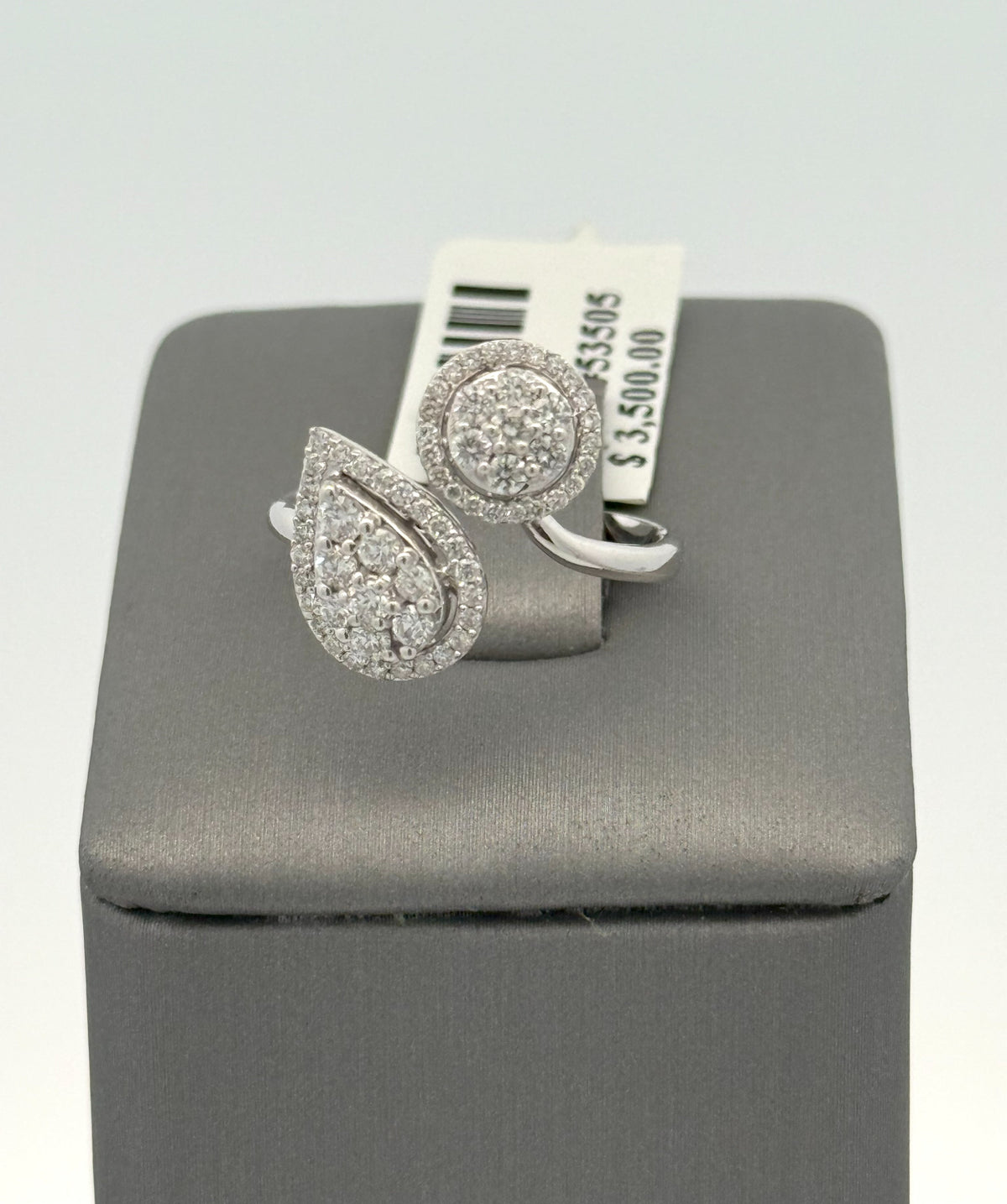 10k White Gold 0.50 CT Diamond Cluster Ring, 3.0g, Size 6, S08431