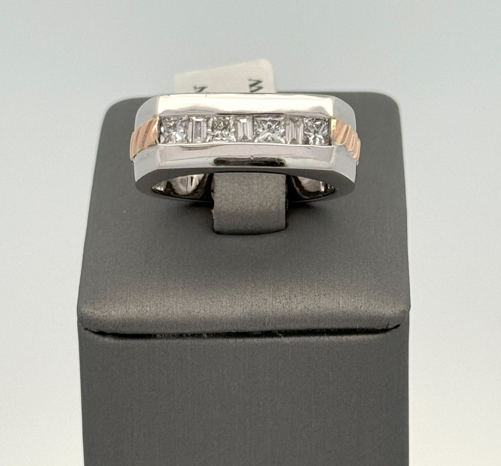 14k Two Tone Gold 1.40 CT Diamond Men's Ring, 12.9g, Size 10.25, S104817