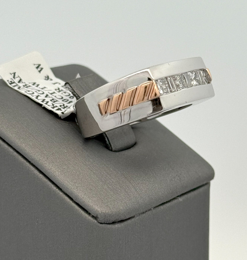 14k Two Tone Gold 1.40 CT Diamond Men's Ring, 12.9g, Size 10.25, S104817
