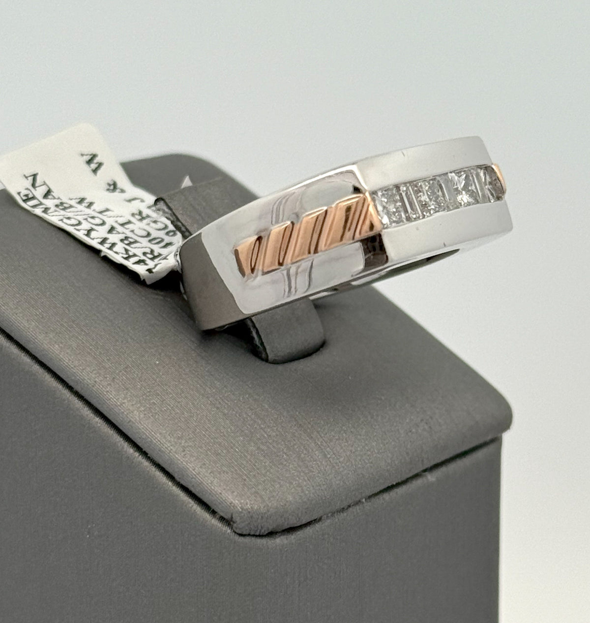 14k Two Tone Gold 1.40 CT Diamond Men's Ring, 12.9g, Size 10.25, S104817