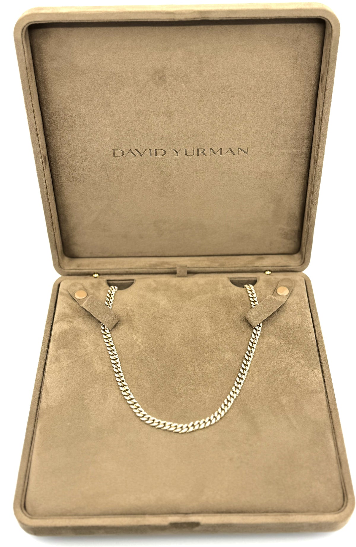 David Yurman Curb Chain Necklace 18K Yellow Gold with Diamonds, S108926 (Pre-owned)