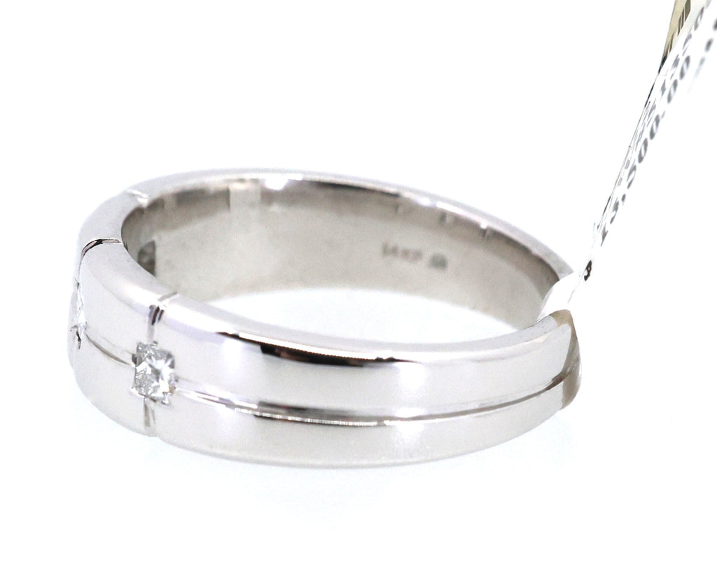 14k White Gold Men's Diamond Wedding Band 9.0g, S108912