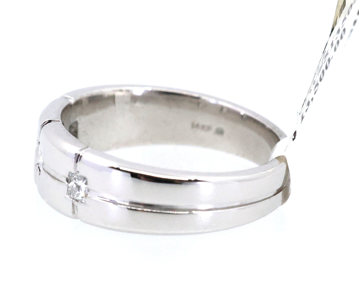 14k White Gold Men's Diamond Wedding Band 9.0g, S108912