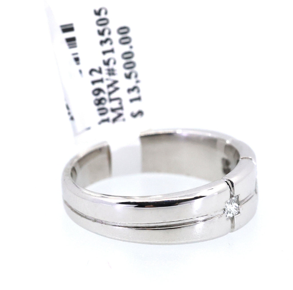 14k White Gold Men's Diamond Wedding Band 9.0g, S108912
