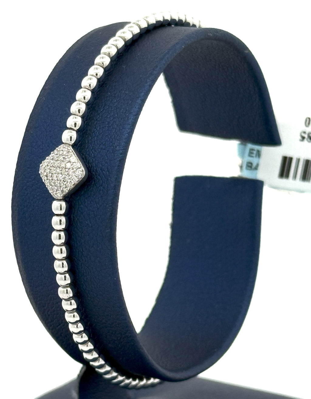 14k White Gold 0.45 CT Diamond Bangle Bracelet, 6.0gm, S16619