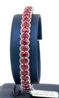 14k White Gold 10.00CT Diamond & Ruby Bangle Bracelet, 15.0g, S16617