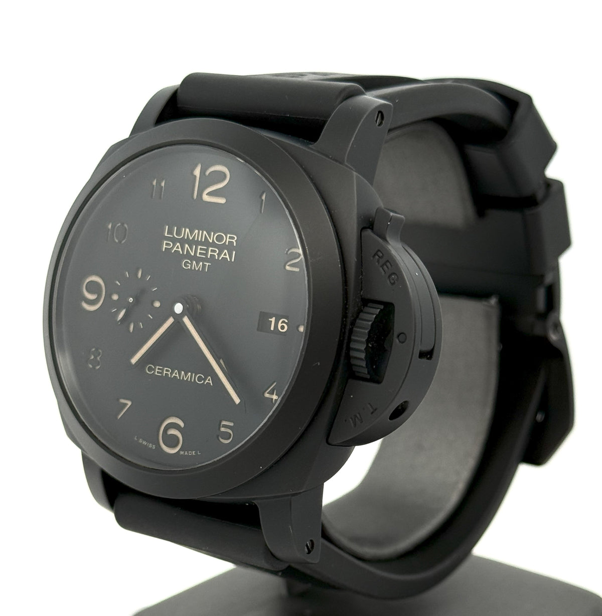 Panerai Luminor 1950 3 Days GMT Ceramica Men's Black Automatic Watch PAM00441 (Pre-owned)