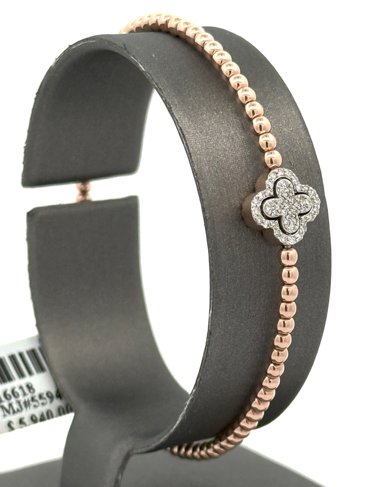 14k Rose Gold 0.45 CT Diamond Ladies Bangle Bracelet, 6.5gm, S16618