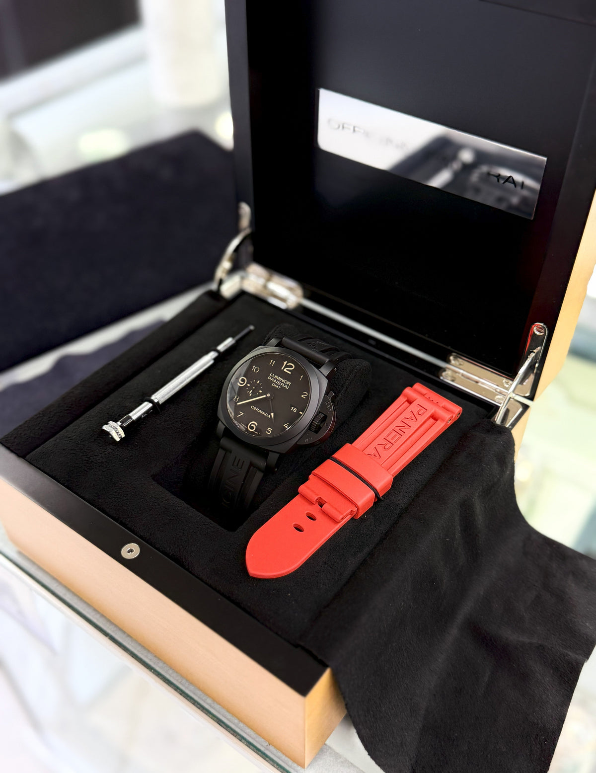 Panerai Luminor 1950 3 Days GMT Ceramica Men's Black Automatic Watch PAM00441 (Pre-owned)